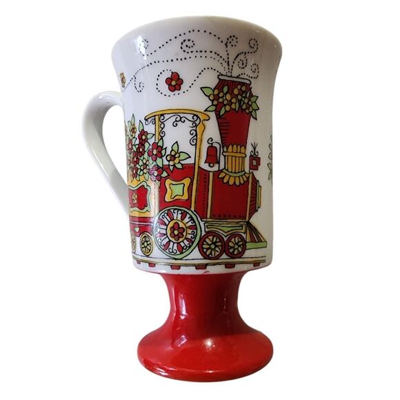 Vintage Royal Crown Arnart Chattanooga Choo Choo Smug pedestal Mug Train Red - Picture 2 of 4